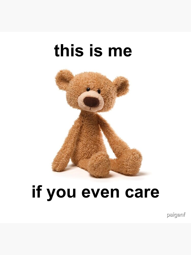 this is me if you even care - wonky bear&quot; Sticker for Sale by 
