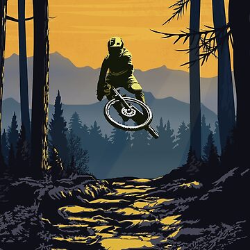Artwork thumbnail, Retro styled downhill mountain biking by supriyo-art