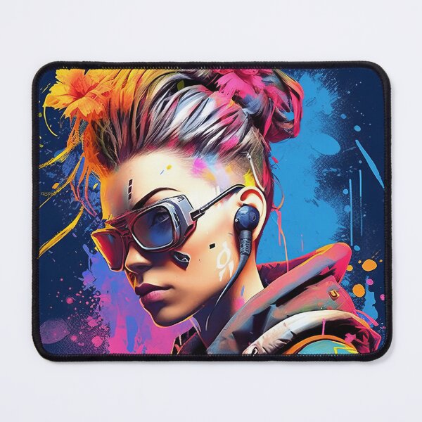 Item preview, Flowerpunk Portrait - Eclectic Style with Cyberpunk and Punk Rock Elements designed and sold by Piotrek0001.