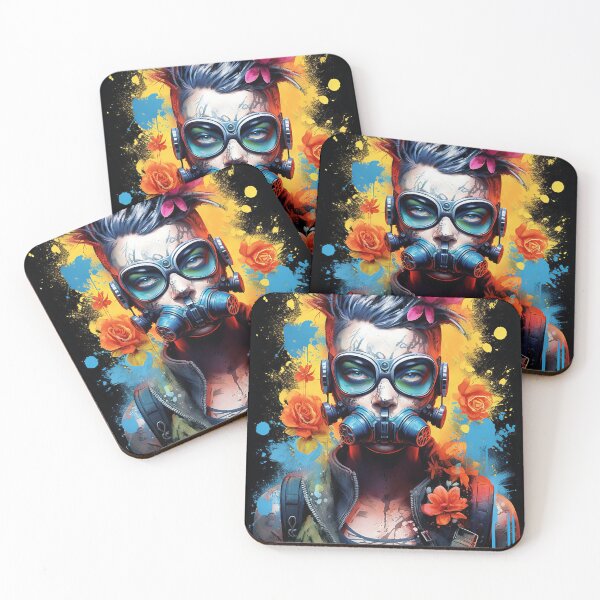 Item preview, Flowerpunk Portrait - Eclectic Style with Cyberpunk and Punk Rock Elements designed and sold by Piotrek0001.