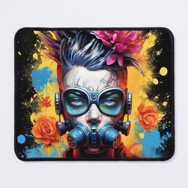Item preview, Flowerpunk Portrait - Eclectic Style with Cyberpunk and Punk Rock Elements designed and sold by Piotrek0001.