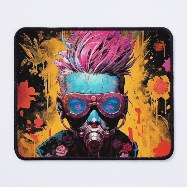 Item preview, Flowerpunk Portrait - Eclectic Style with Cyberpunk and Punk Rock Elements designed and sold by Piotrek0001.