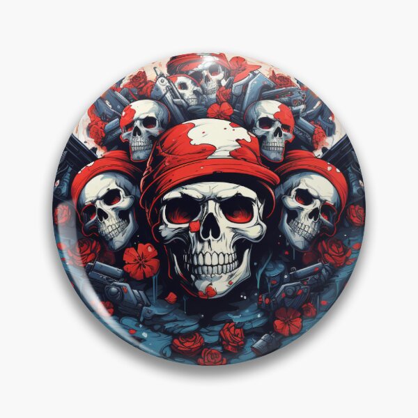 Item preview, Skulls with guns and roses designed and sold by PicosBazar.