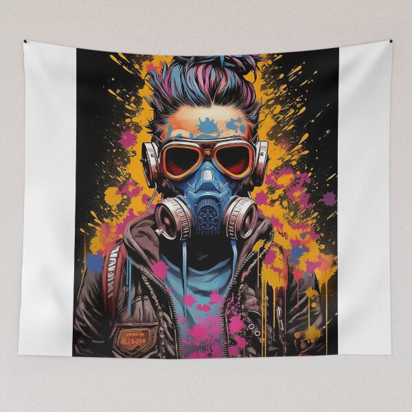 Item preview, Flowerpunk Portrait - Eclectic Style with Cyberpunk and Punk Rock Elements designed and sold by Piotrek0001.