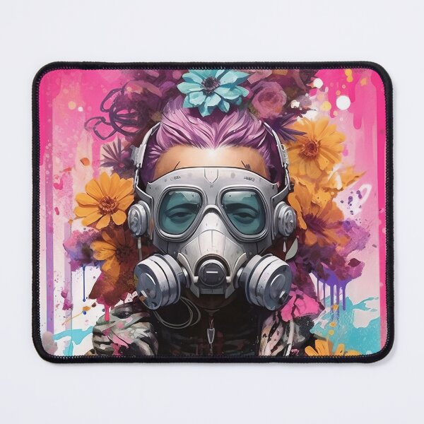 Item preview, Flowerpunk Portrait - Eclectic Style with Cyberpunk and Punk Rock Elements designed and sold by Piotrek0001.