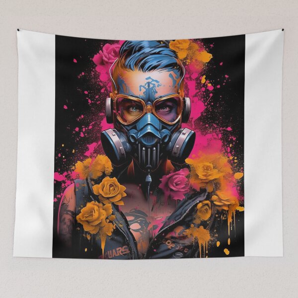 Item preview, Flowerpunk Portrait - Eclectic Style with Cyberpunk and Punk Rock Elements designed and sold by Piotrek0001.