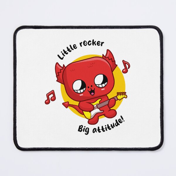 Item preview, Cheeky little devil playing guitar (on light colors) designed and sold by messy-nessie.
