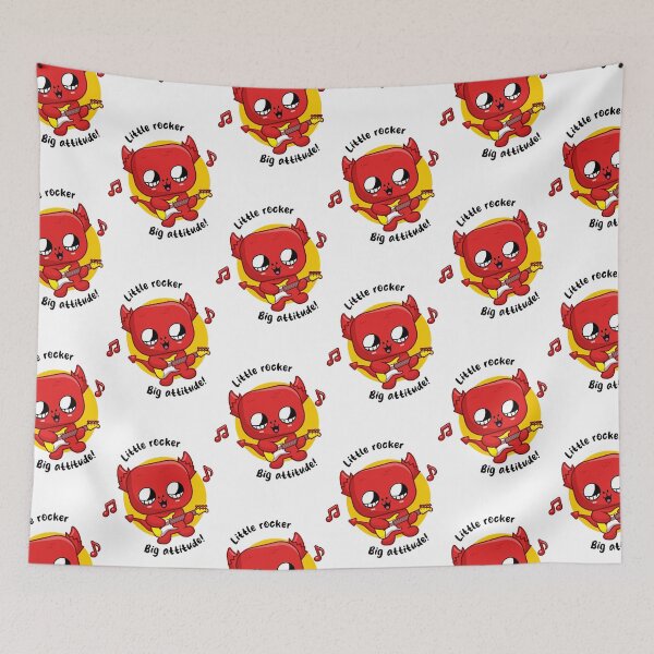 Item preview, Cheeky little devil playing guitar (on light colors) designed and sold by messy-nessie.