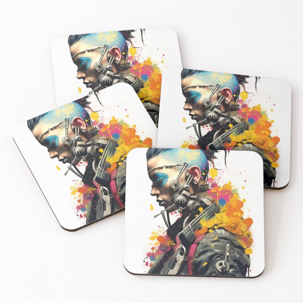 Item preview, Flowerpunk Portrait - Eclectic Style with Cyberpunk and Punk Rock Elements designed and sold by Piotrek0001.