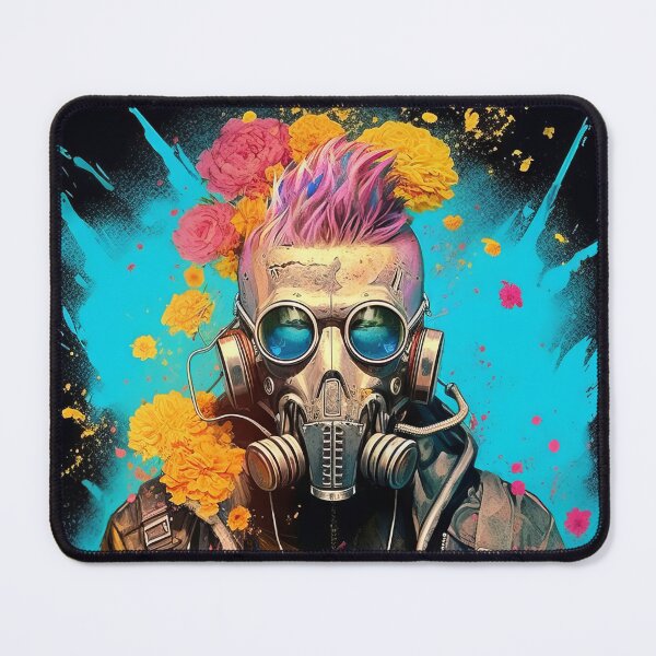 Item preview, Flowerpunk Portrait - Eclectic Style with Cyberpunk and Punk Rock Elements designed and sold by Piotrek0001.