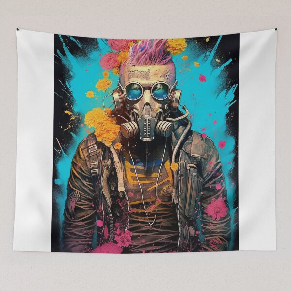 Item preview, Flowerpunk Portrait - Eclectic Style with Cyberpunk and Punk Rock Elements designed and sold by Piotrek0001.