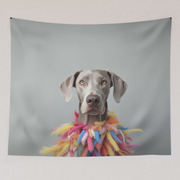 Artikelvorschau, Weimaraner mit buntem Outfit - Schöne Hunde Kunst entworfen und verkauft von DigitalArties.