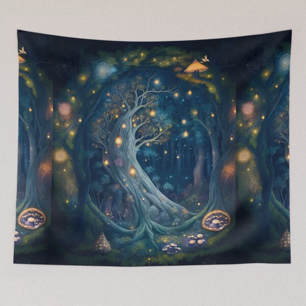 Item preview, Fairy Butterfly Mushrooms Forest designed and sold by druidwolfart.