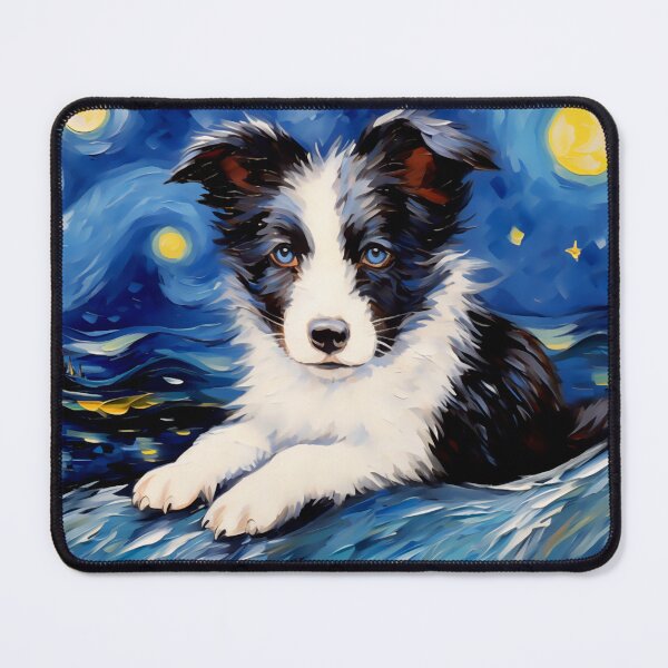Cute Border Collie Starry Night, Adorable Border Collie