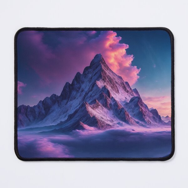 Item preview, A Scenic Mountain Range Adorned with a Majestic Ridge Line, Where the Peaks Rise Proudly Above the Clouds, Forming a Breathtaking Silhouette Against the Sky, Ai Generated Art designed and sold by AiGens.