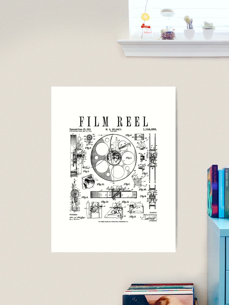 Cinematography Movie Film Reel Camera Vintage Patent Print | Art Print