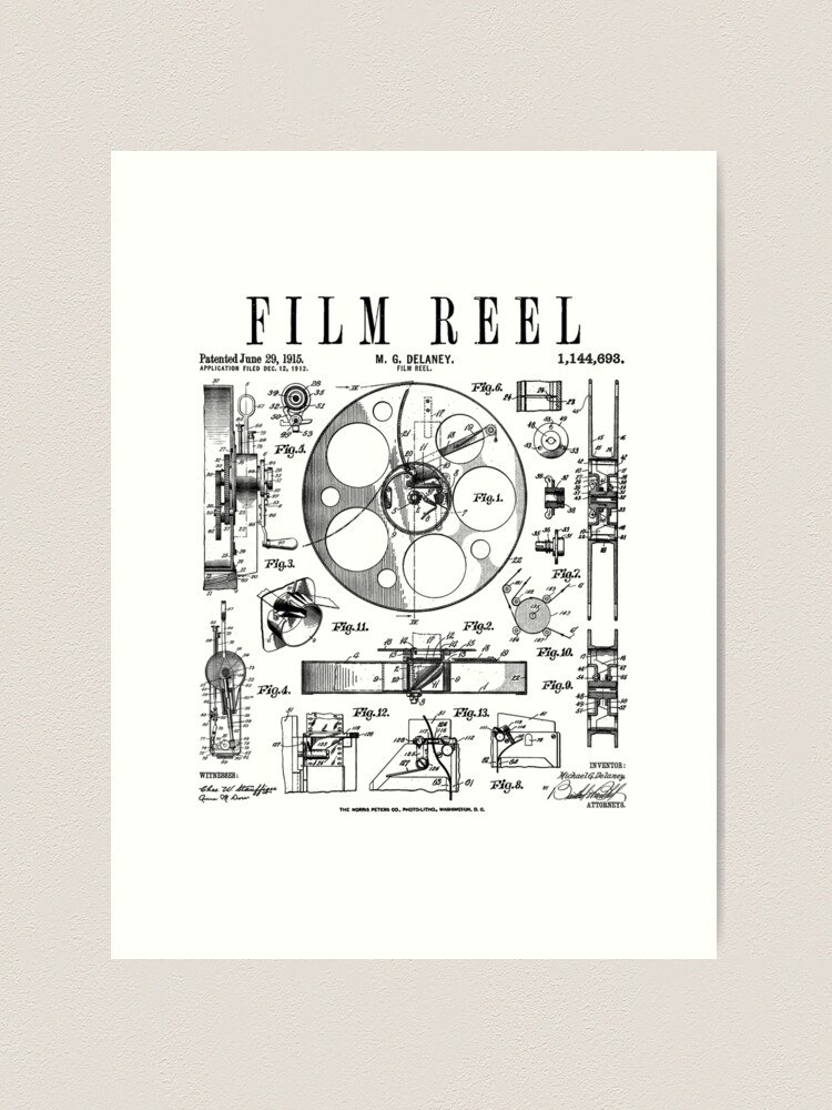 Cameraman Film Reel Patent Drawings 1915 Metal Print for Sale by  MadebyDesign