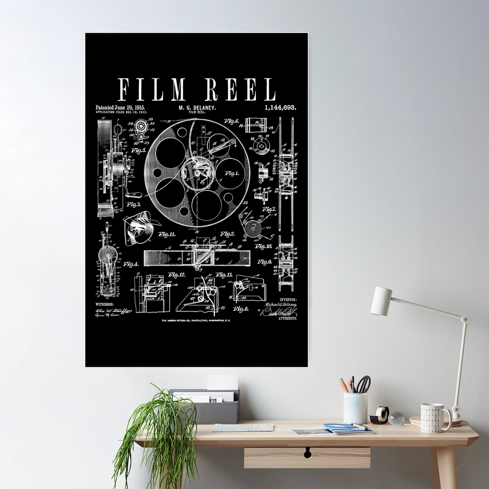 Vintage Film Projector, Patent Prints, Cinema Blueprints, Film