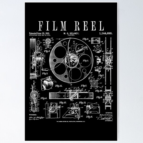 Cinematography Movie Film Reel Camera Vintage Patent Print Poster for  Sale by GrandeDuc