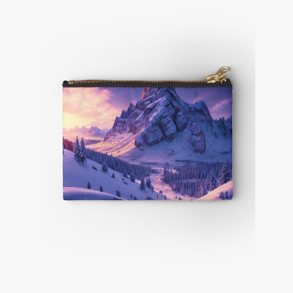Item preview, A Mesmerizing Mountain Vista Showcasing a Mountain Pass Veiled in Snow, where Snowshoers Embark on an Exhilarating Journey through the Winter Wonderland, Ai Generated Art designed and sold by AiGens.