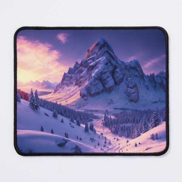 Item preview, A Mesmerizing Mountain Vista Showcasing a Mountain Pass Veiled in Snow, where Snowshoers Embark on an Exhilarating Journey through the Winter Wonderland, Ai Generated Art designed and sold by AiGens.