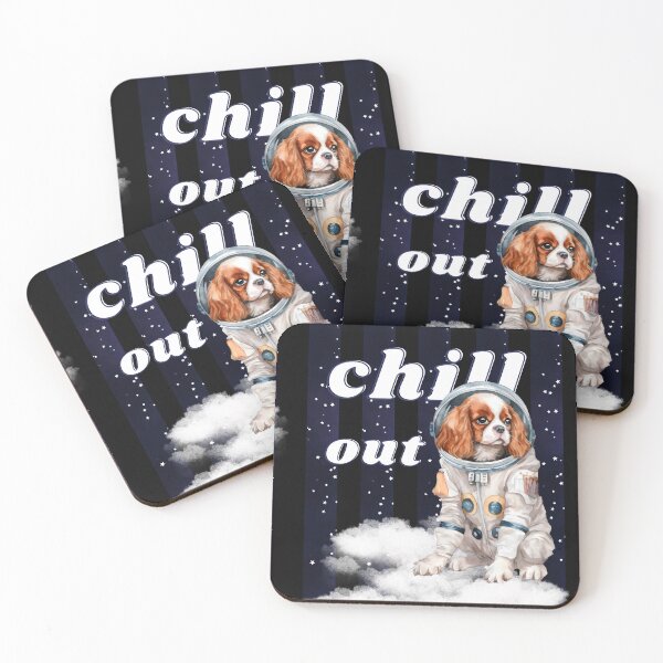 Item preview, Chill out - Spaniel Dog Astronaut, rest and relaxation. Relax and calm. Calm down, chill out. Funny Spacedog designed and sold by PupilLove.