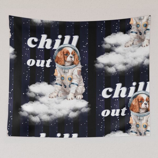 Item preview, Chill out - Spaniel Dog Astronaut, rest and relaxation. Relax and calm. Calm down, chill out. Funny Spacedog designed and sold by PupilLove.