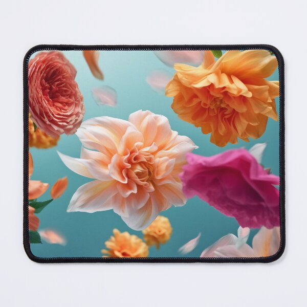 Item preview, Beautiful spring flowers flying in the air, against teal background. Creative spring floral layout. Minimal birthday, valentines or wedding concept. designed and sold by anytka.