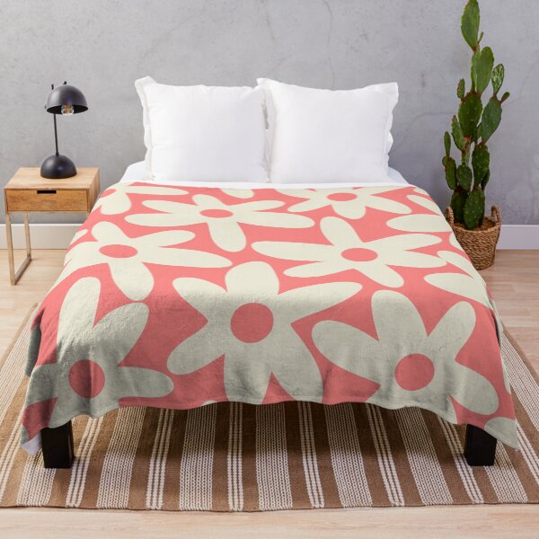 Item preview, Daisy Time Cute Retro Floral Pattern in Blush Pink and Cream designed and sold by kierkegaard.