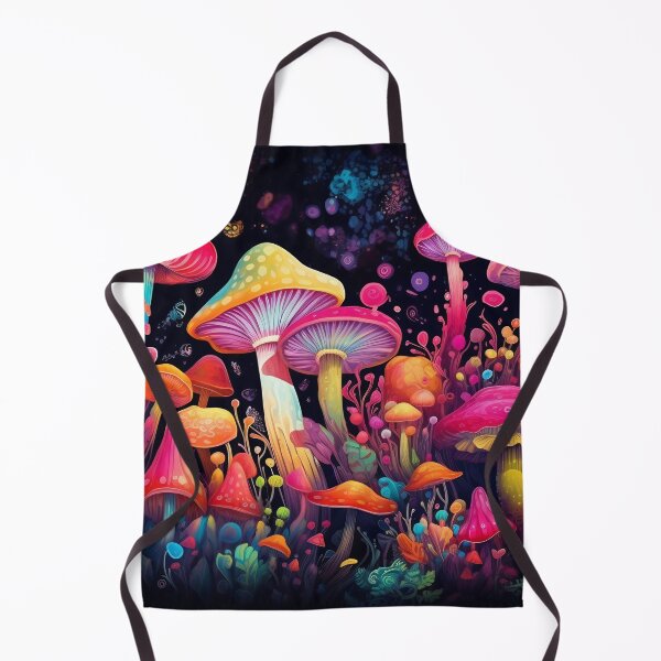 Artikelvorschau, Magic mushrooms. Psychedelic hallucination. Vibrant illustration. 60s 70s hippie colorful art. entworfen und verkauft von anytka.