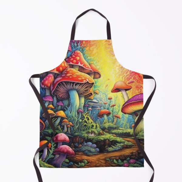Artikelvorschau, Magic mushrooms. Psychedelic hallucination. Vibrant illustration. 60s 70s hippie colorful art. entworfen und verkauft von anytka.