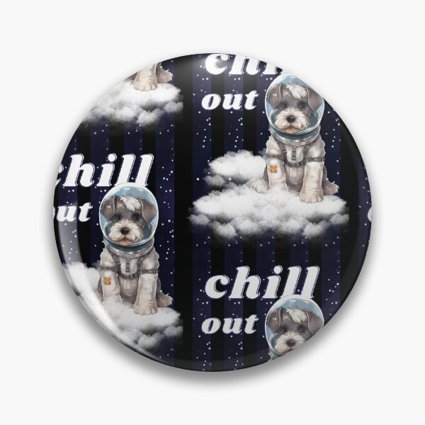 Item preview, Chill out - Schnauzer Astronaut, rest and relaxation. Relax and calm. Calm down, chill out. Funny Spacedog designed and sold by PupilLove.