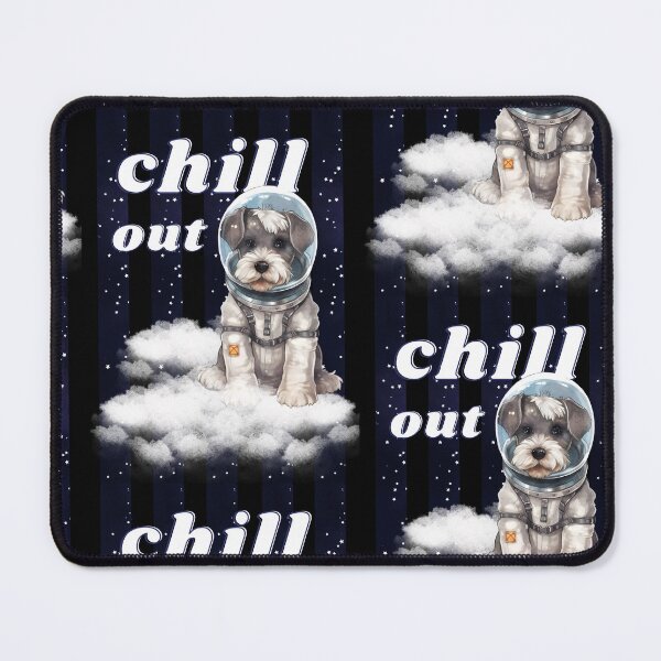 Item preview, Chill out - Schnauzer Astronaut, rest and relaxation. Relax and calm. Calm down, chill out. Funny Spacedog designed and sold by PupilLove.