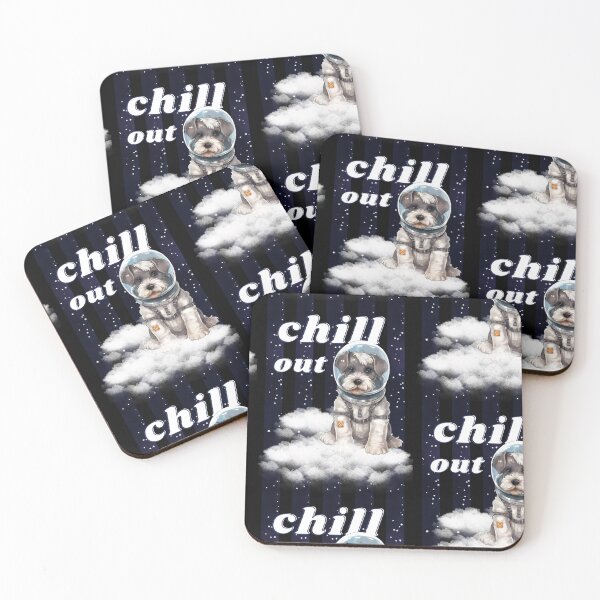Item preview, Chill out - Schnauzer Astronaut, rest and relaxation. Relax and calm. Calm down, chill out. Funny Spacedog designed and sold by PupilLove.