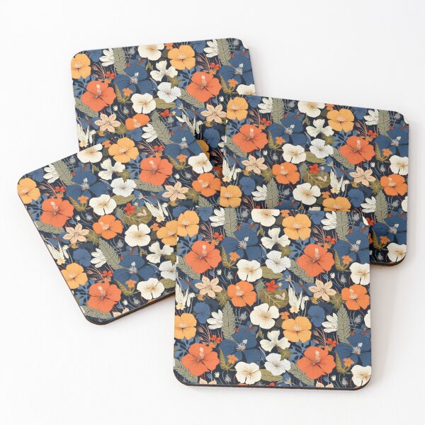 Item preview, Pressed Flower Floral Print - white flowers - tan flower designed and sold by ComerPrintCo.