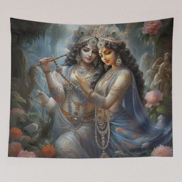 Item preview, A breathtaking portrait of Radha and Krishna  designed and sold by neerajgenius.