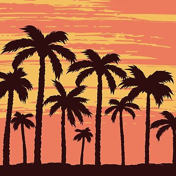 Palm Trees Digital Drawing Sticker for Sale by BrittSombroek