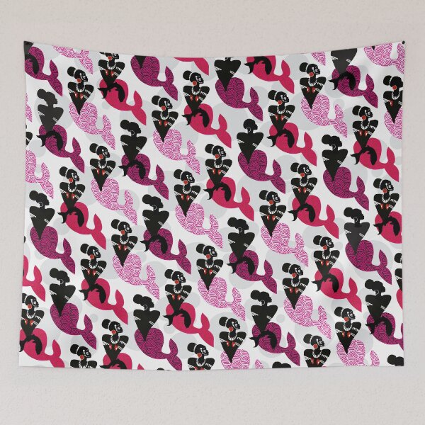 Item preview, Fishtails - Pink and white  designed and sold by KEROMERO.