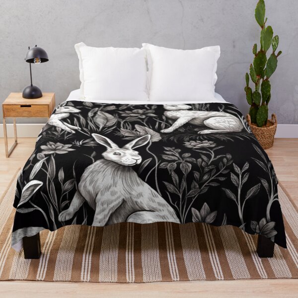 Item preview, Rabbit Toile - Black and White designed and sold by junniechuparts.