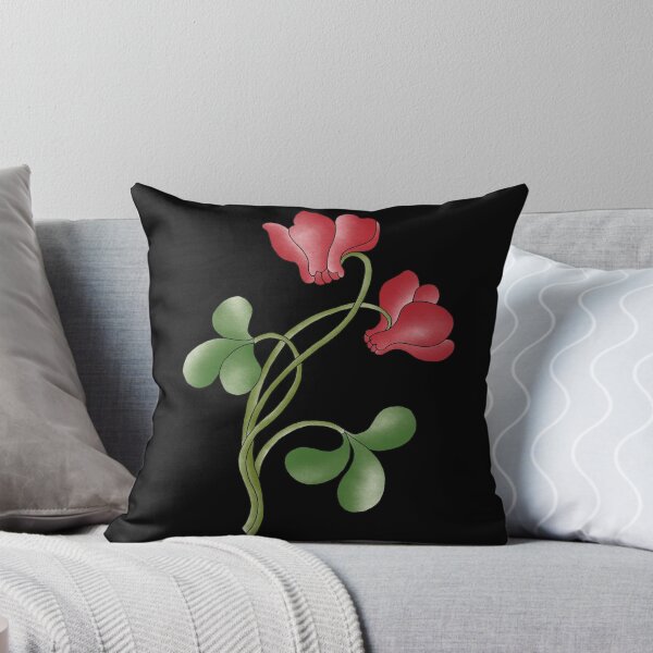 Item preview, cyclamen flower and leaf black designed and sold by sriknick.