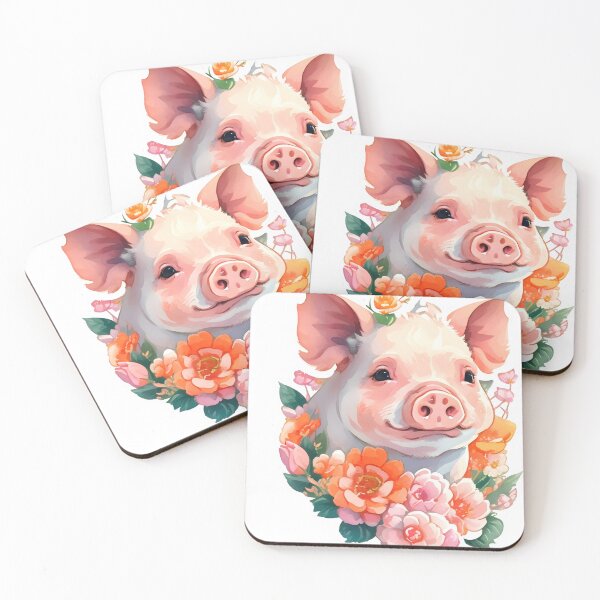 Item preview, Cute pig in flowers designed and sold by DimHel2.