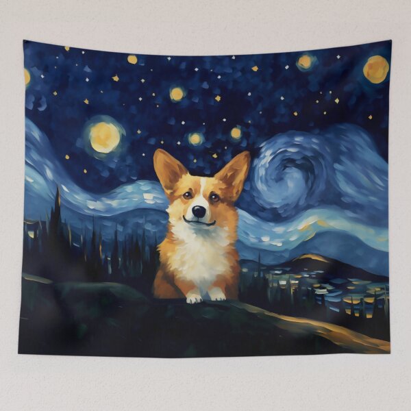 Item preview, A Corgi Starry Night, Adorable Corgi Puppy designed and sold by Orianah.