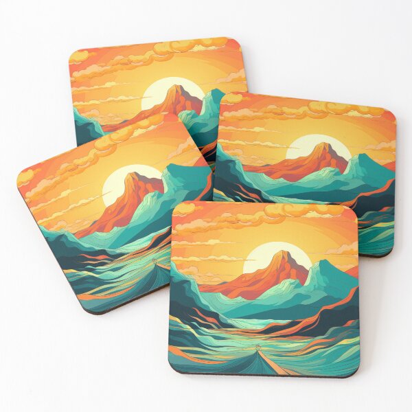Item preview, Abstract view with mountain and see designed and sold by Sylwia Kuc.
