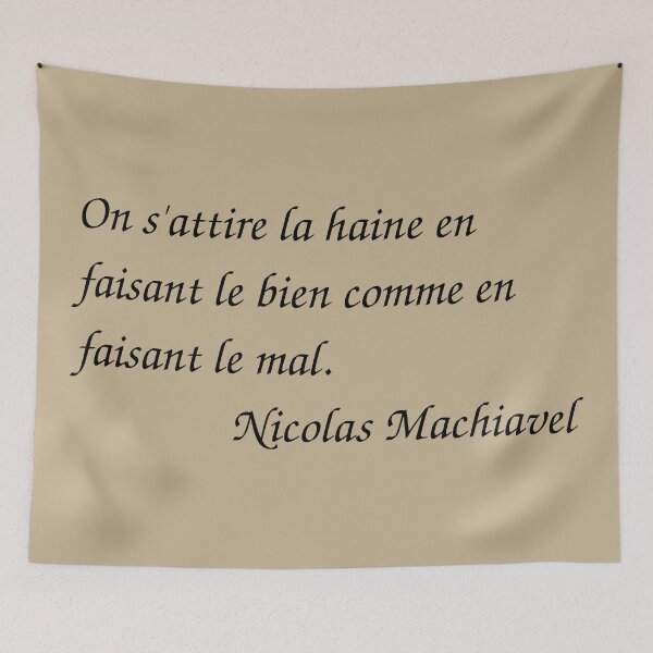 Item preview, Nicolas Machiavelli quote: We attract hatred by doing good as well as by doing evil. designed and sold by LordRaccoon.