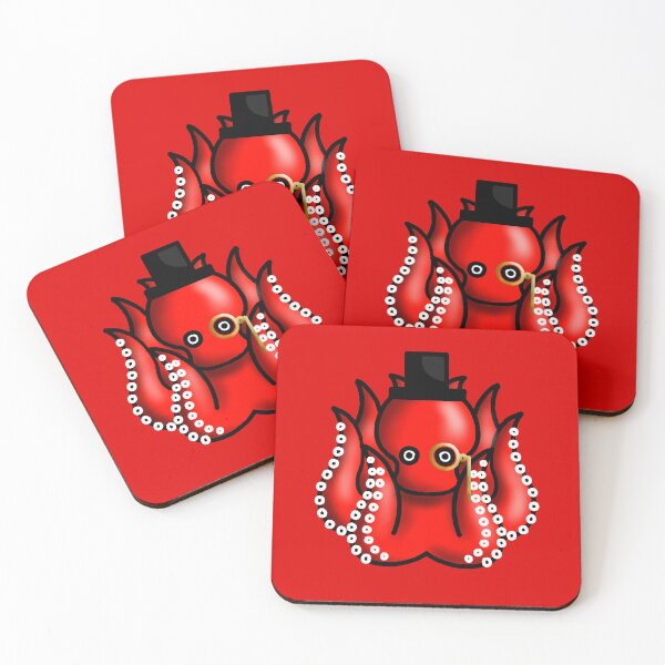 Item preview, red professor octopus designed and sold by octo-PS.