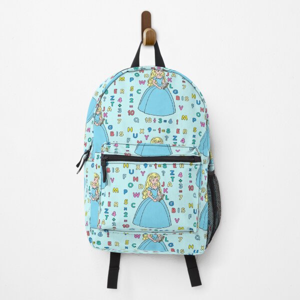 Item preview, Princess with book, numbers, alphabet, math, back to school, light blue, yellow designed and sold by CreaVisArt.