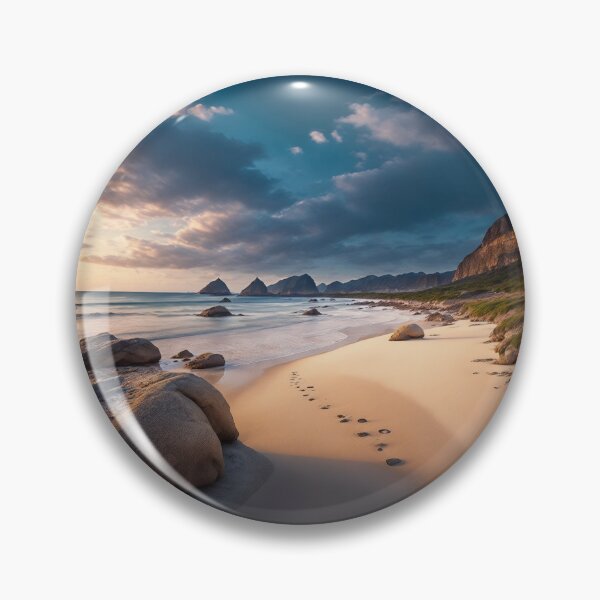 Item preview, A Breathtaking Beach Landscape Featuring a Pristine Sandy Beach, Where the Softness of the Sand Invites Barefoot Walks Along the Shore, Ai Generated Art designed and sold by AiGens.