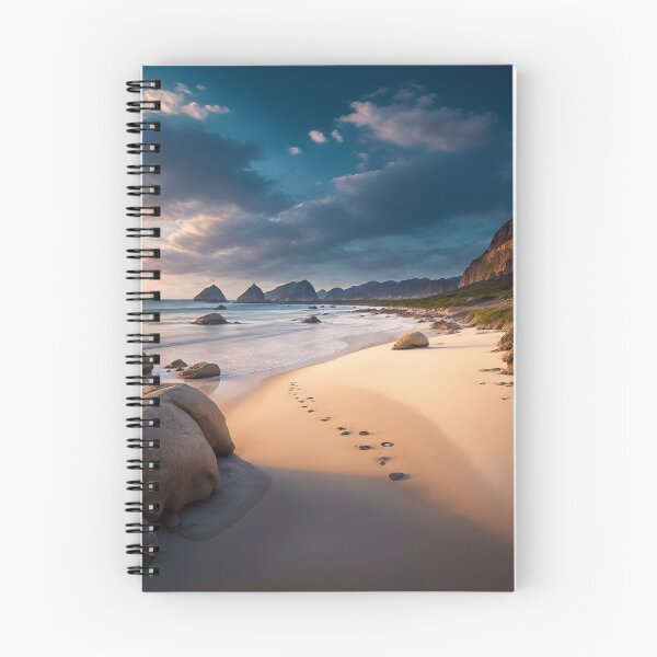Item preview, A Breathtaking Beach Landscape Featuring a Pristine Sandy Beach, Where the Softness of the Sand Invites Barefoot Walks Along the Shore, Ai Generated Art designed and sold by AiGens.