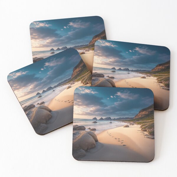 Item preview, A Breathtaking Beach Landscape Featuring a Pristine Sandy Beach, Where the Softness of the Sand Invites Barefoot Walks Along the Shore, Ai Generated Art designed and sold by AiGens.