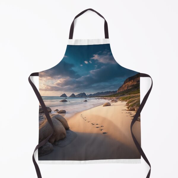 Item preview, A Breathtaking Beach Landscape Featuring a Pristine Sandy Beach, Where the Softness of the Sand Invites Barefoot Walks Along the Shore, Ai Generated Art designed and sold by AiGens.